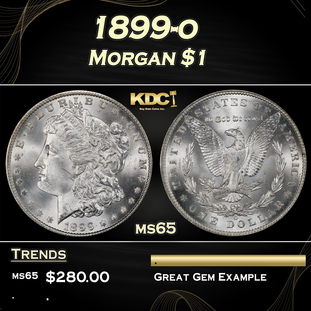 1899-o Morgan Dollar $1 Grades ms65 (1 of 3)