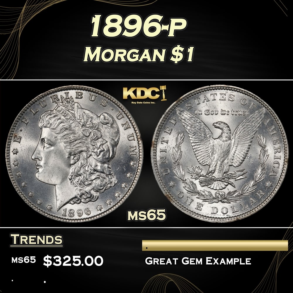1896-p Morgan Dollar $1 Grades ms65 (1 of 3)