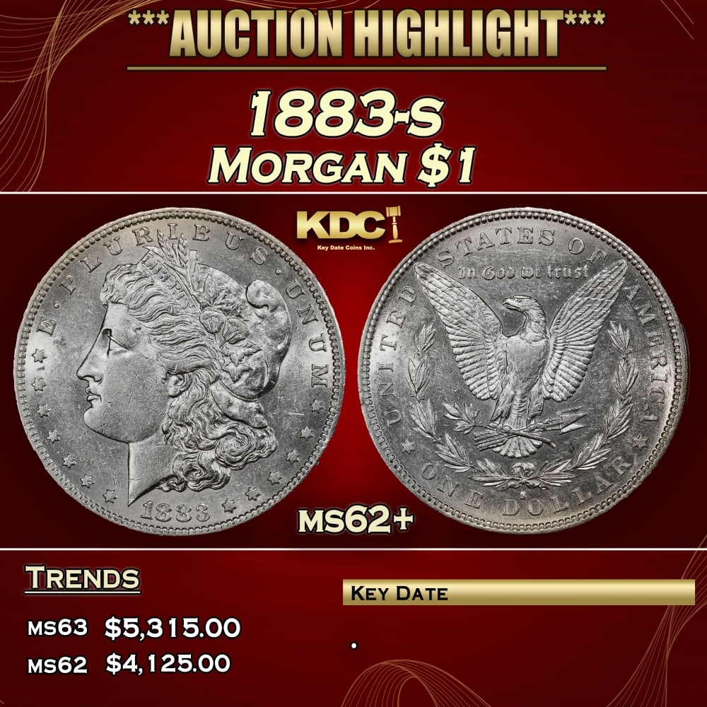 1883-s Morgan Dollar $1 ms62+ USCG (1 of 4)