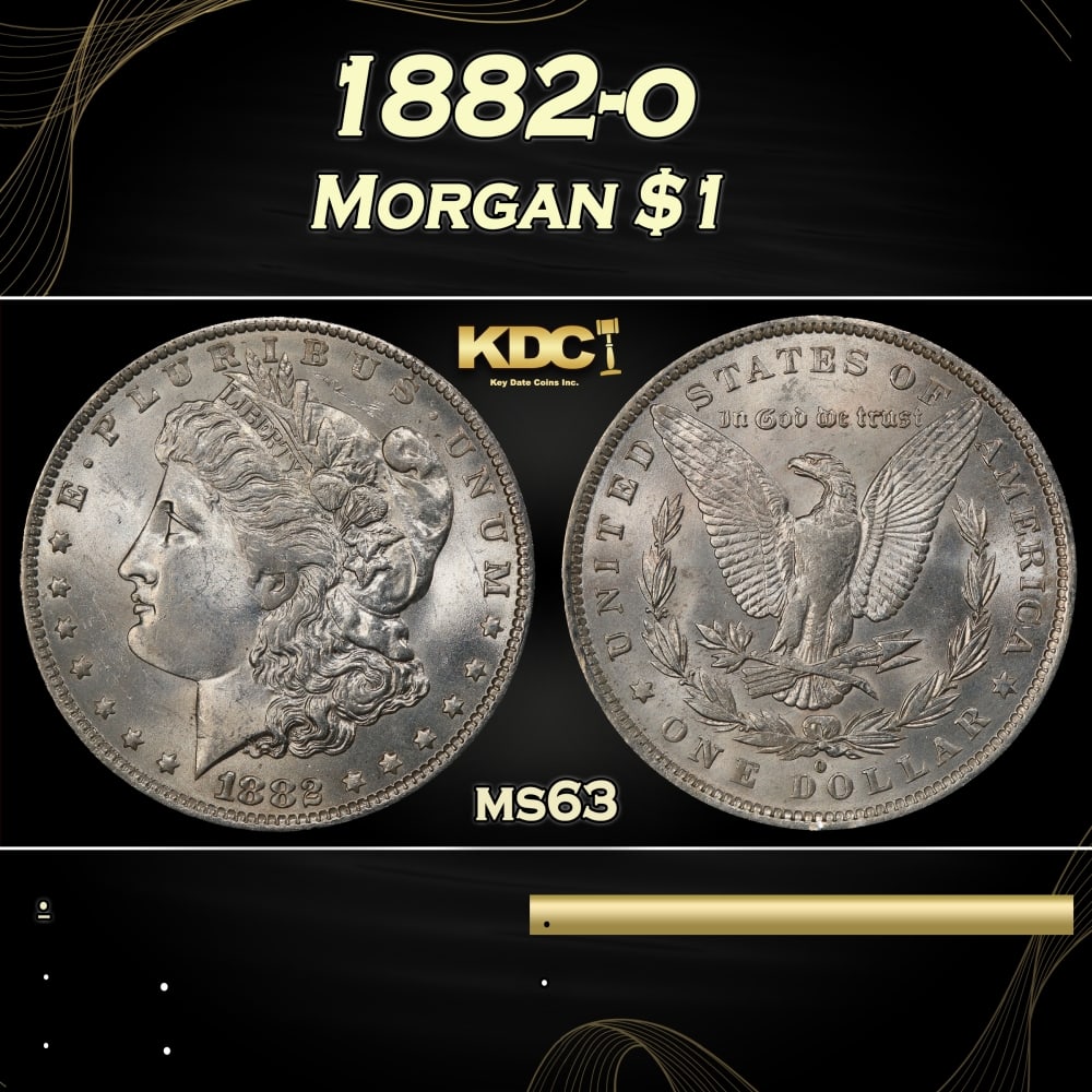 1882-o Morgan Dollar $1 Grades ms63: 1882-o Morgan Dollar $1 Grades ms63. 0