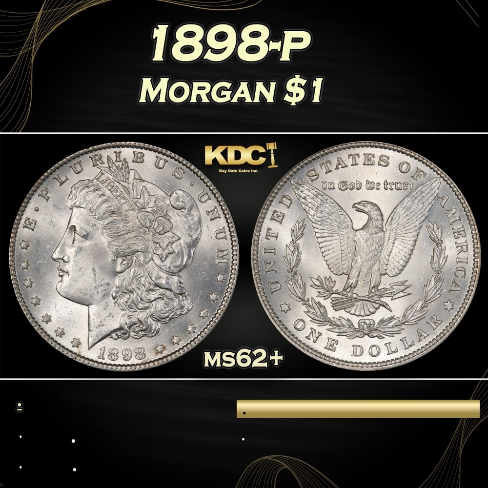 1898-p Morgan Dollar $1 Grades ms62+: 1898-p Morgan Dollar $1 Grades ms62+. 0