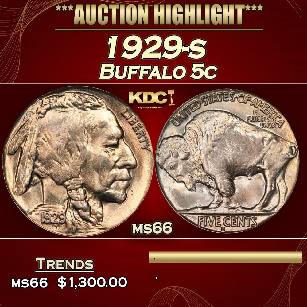 1929-s Buffalo Nickel 5c ms66 SEGS: 1929-s Buffalo Nickel 5c ms66 SEGS. 0