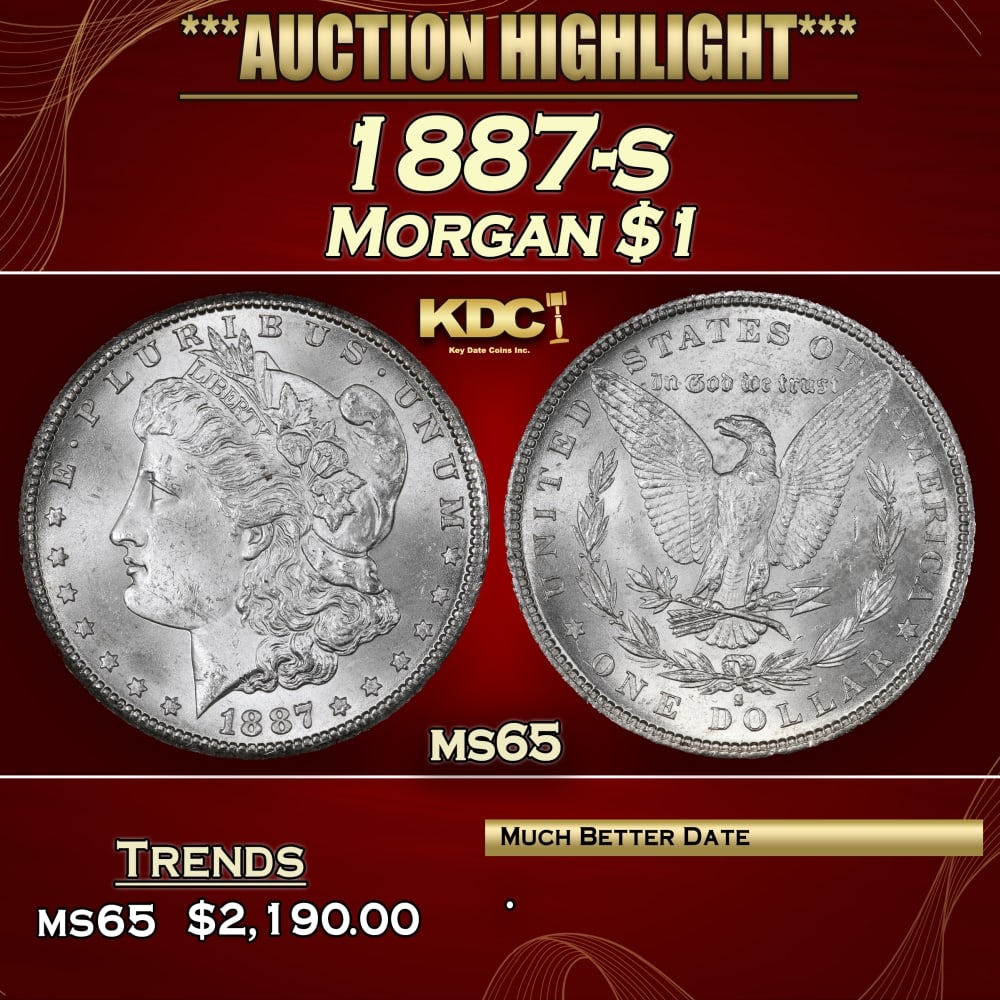 1887-s Morgan Dollar $1 ms65 SEGS (1 of 4)