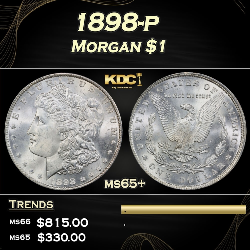 1898-p Morgan Dollar $1 Grades ms65+ (1 of 3)