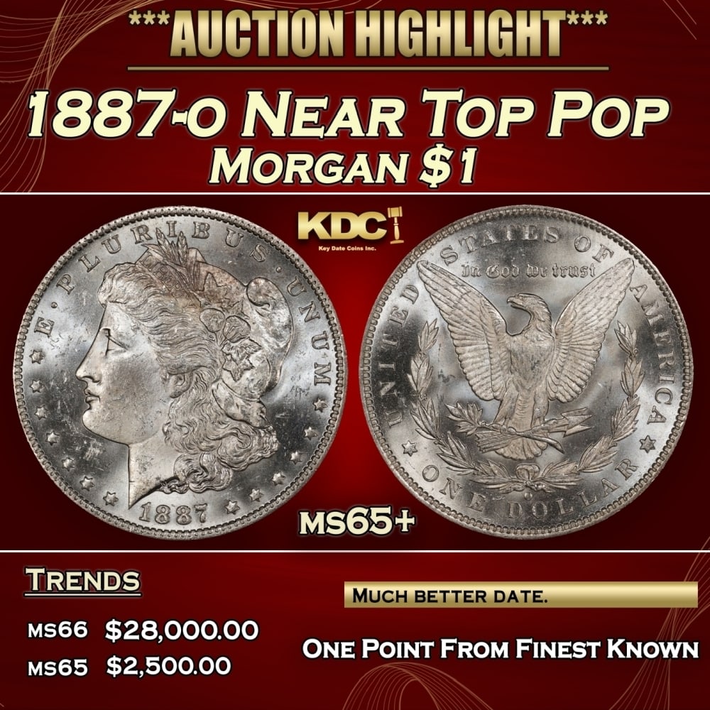 1887-o Morgan Dollar Near Top Pop $1 ms65+ SEGS (1 of 4)