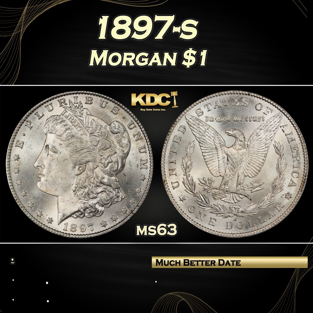 1897-s Morgan Dollar $1 Grades ms63 (1 of 3)