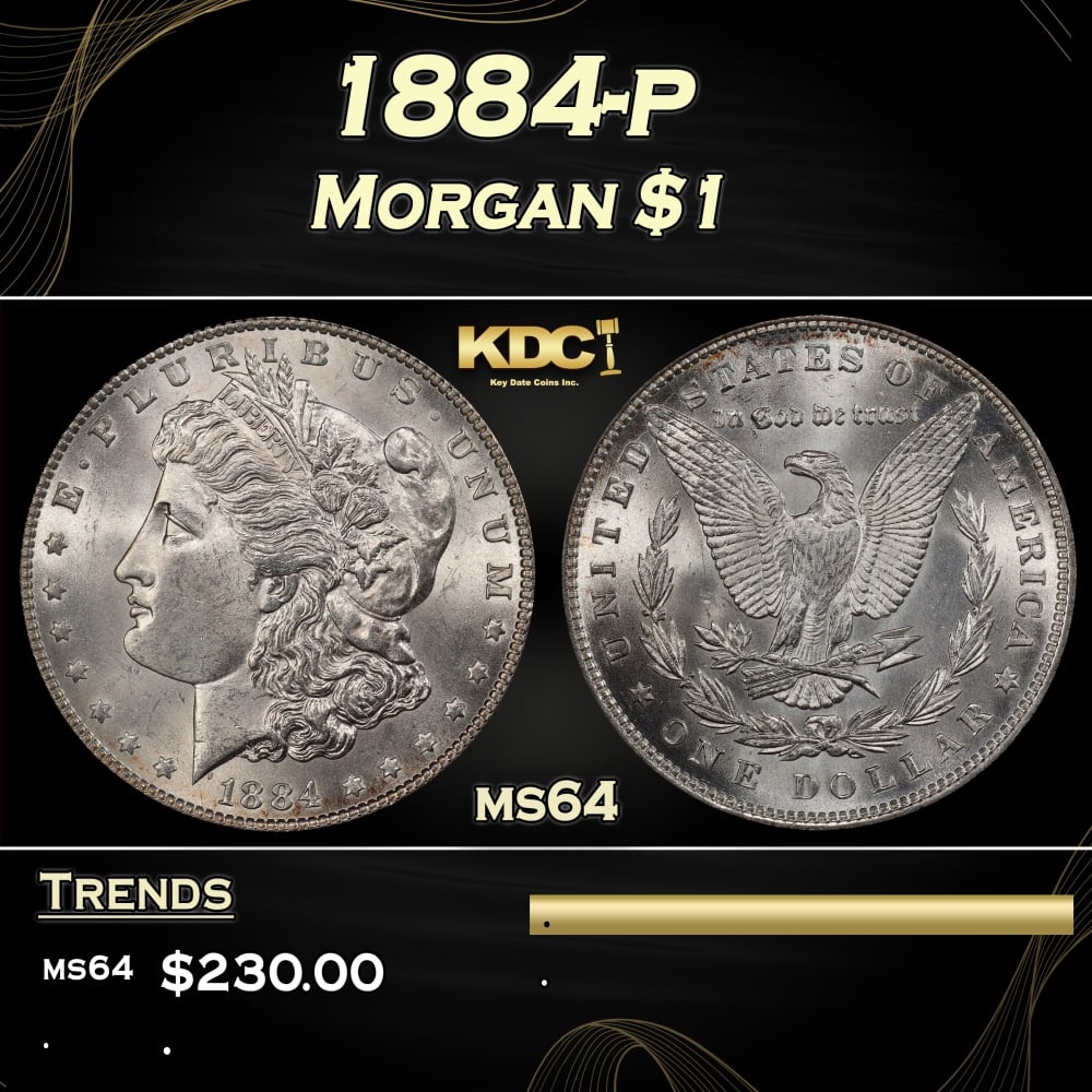 1884-p Morgan Dollar $1 Grades ms64 (1 of 3)