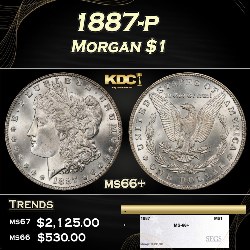 1887-p Morgan Dollar $1 ms66+ SEGS (1 of 4)