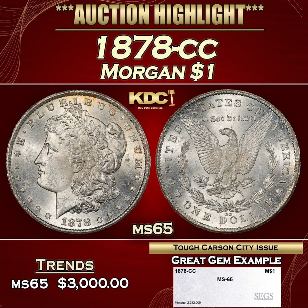 1878-cc Morgan Dollar $1 ms65 SEGS (1 of 4)