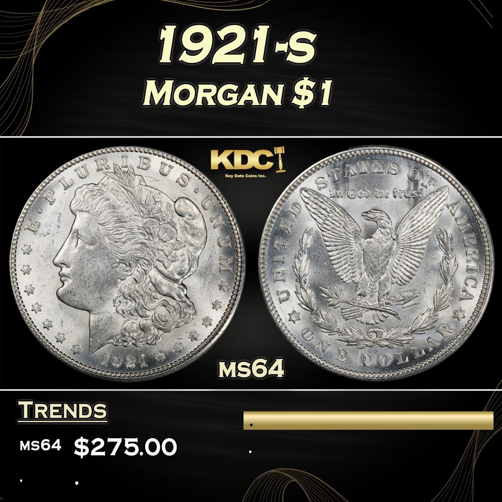 1921-s Morgan Dollar $1 Grades ms64 (1 of 3)