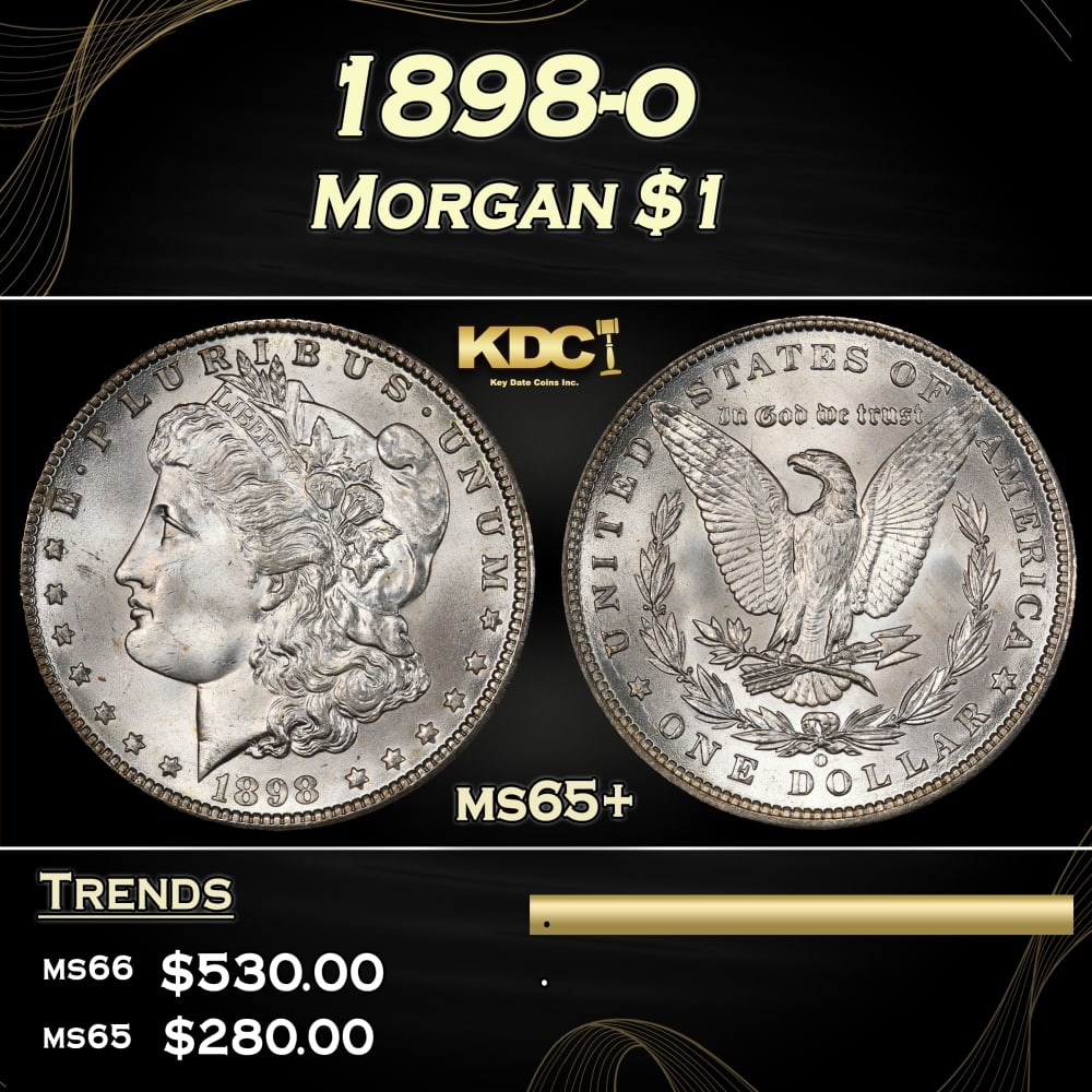 1898-o Morgan Dollar $1 Grades ms65+ (1 of 3)