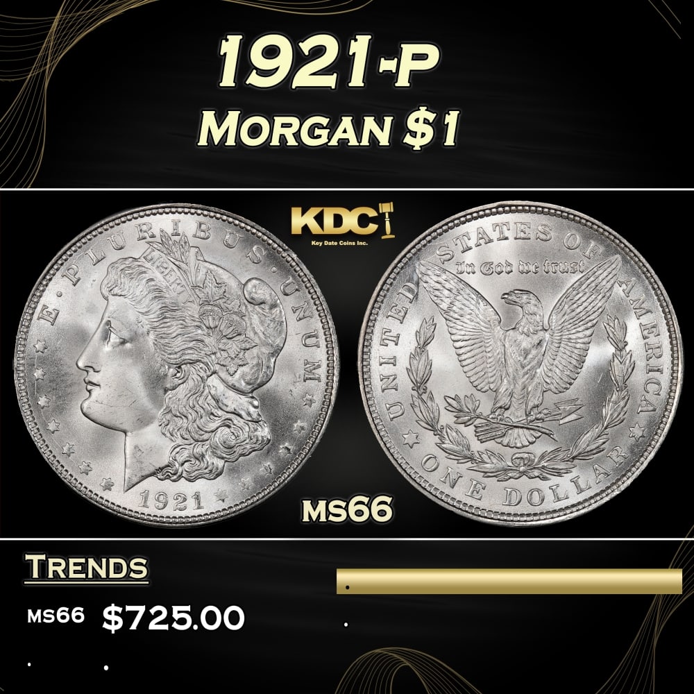 1921-p Morgan Dollar $1 Grades ms66 (1 of 3)