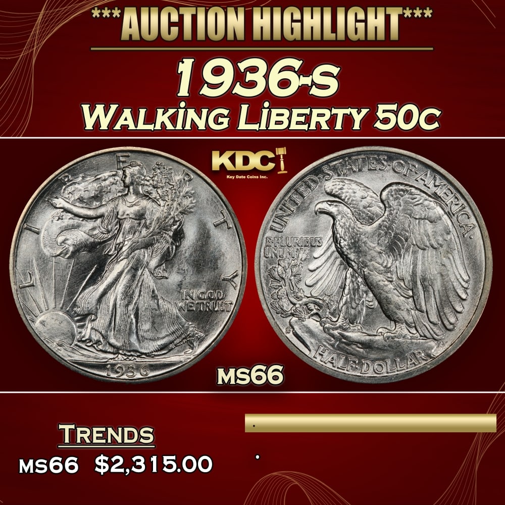 1936-s Walking Liberty Half Dollar 50c ms66 SEGS (1 of 4)