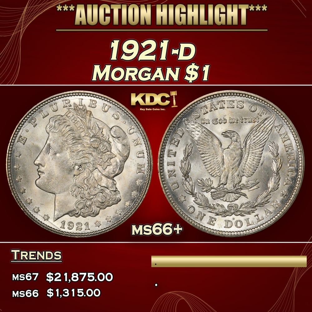 1921-d Morgan Dollar $1 ms66+ SEGS (1 of 4)