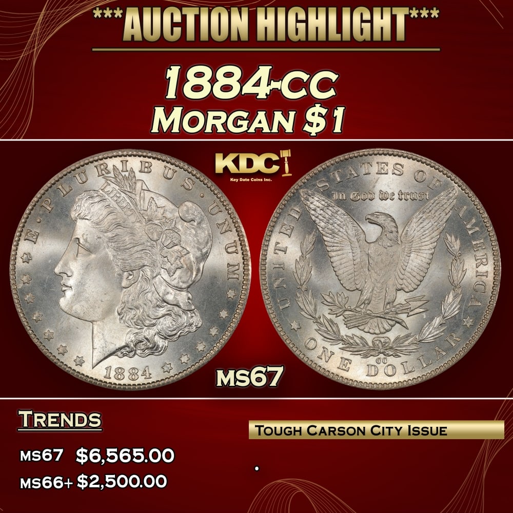 1884-cc Morgan Dollar $1 ms67 SEGS (1 of 4)