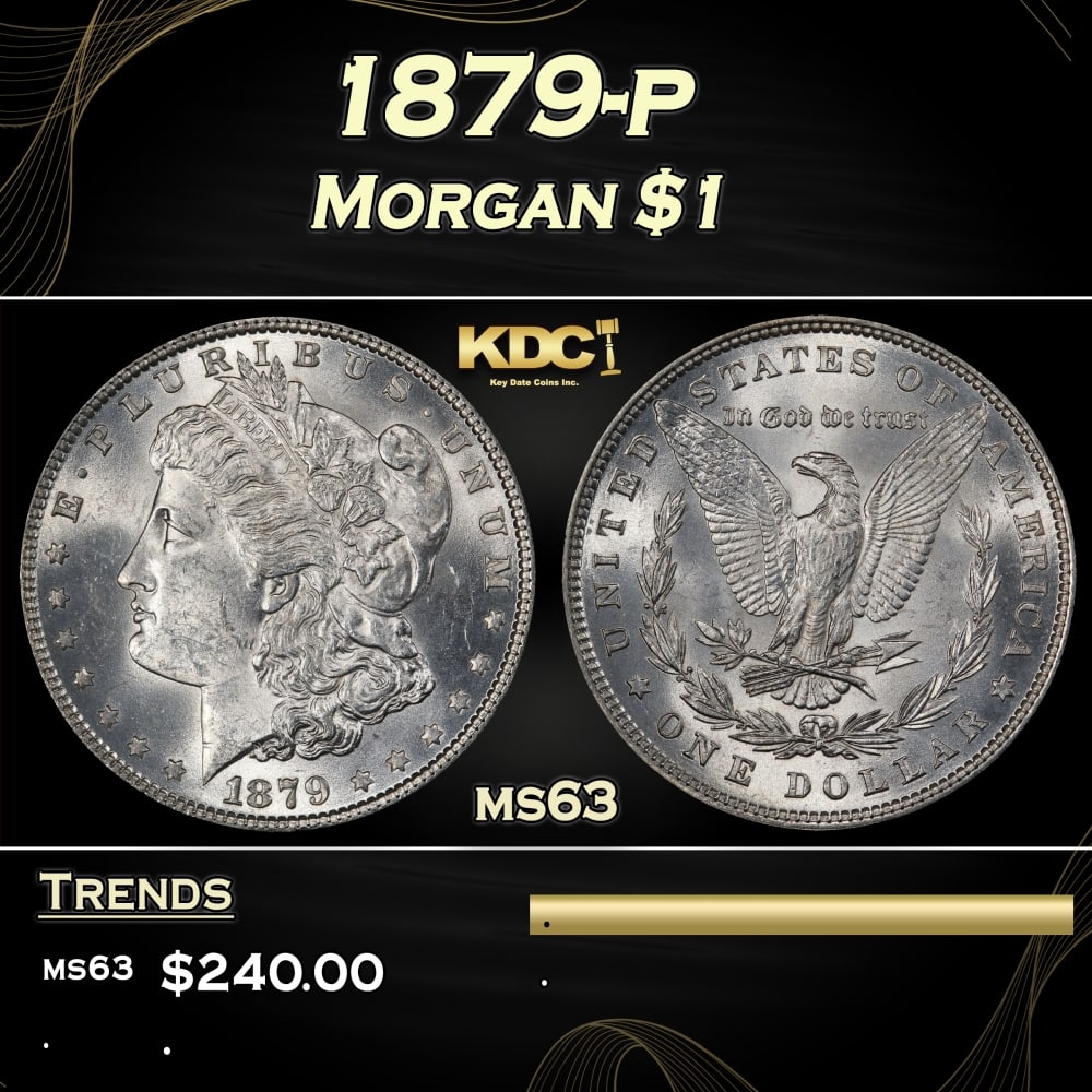 1879-p Morgan Dollar $1 Grades ms63 (1 of 3)