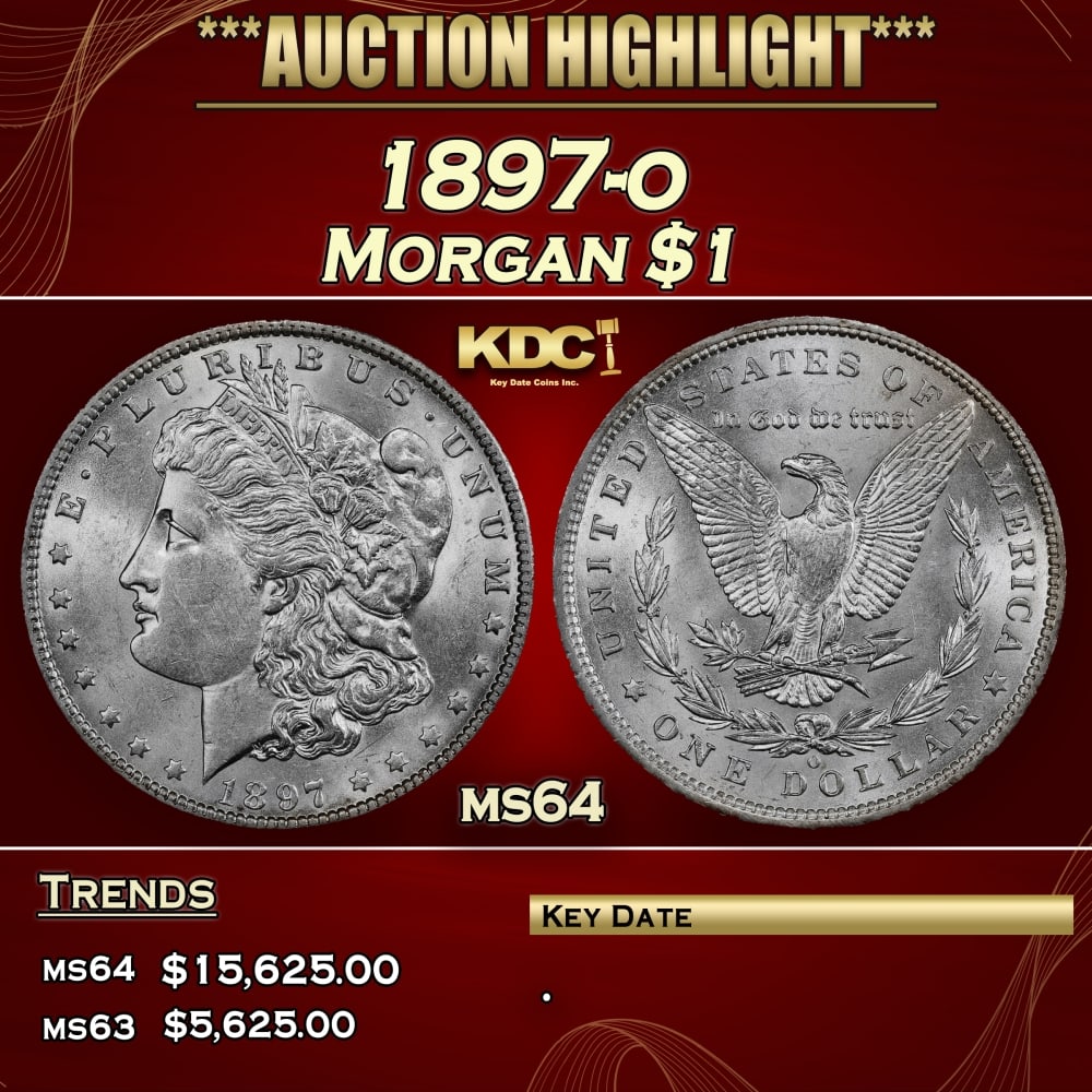 1897-o Morgan Dollar $1 ms64 USCG: 1897-o Morgan Dollar $1 ms64 USCG. 0
