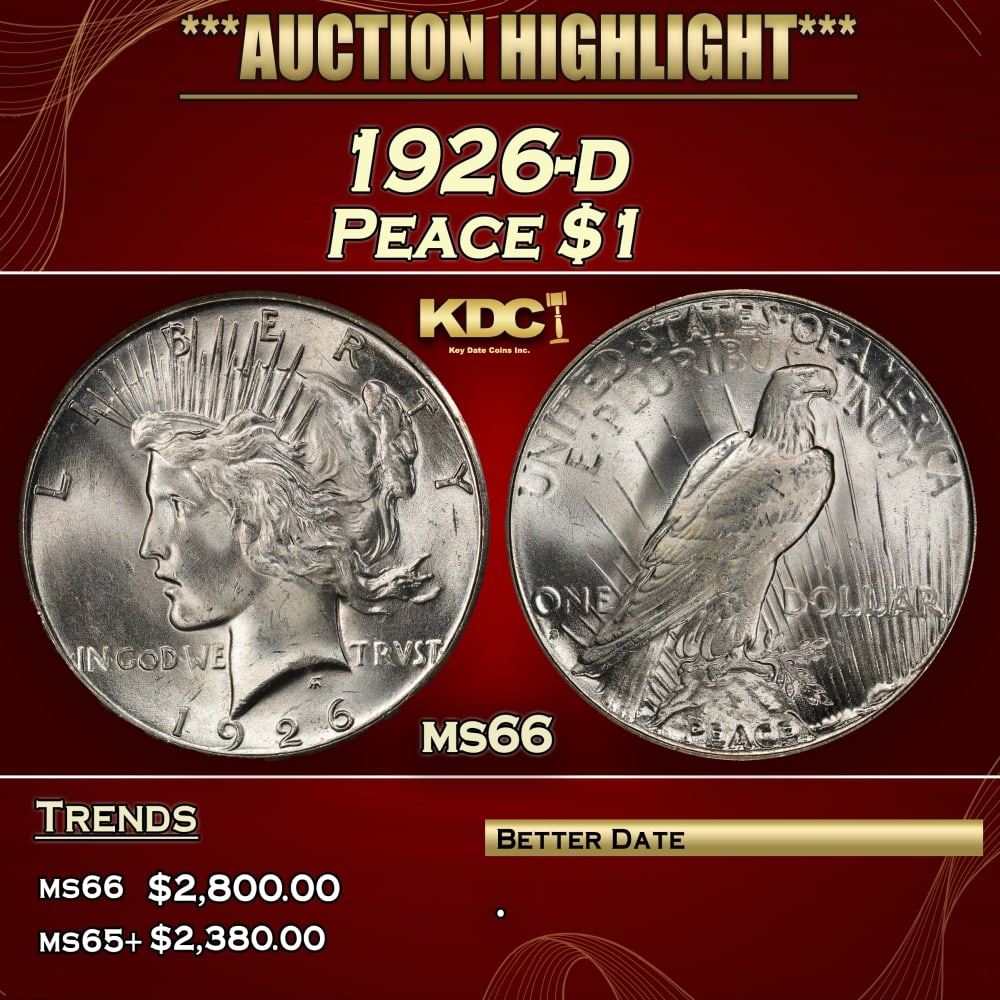 1926-d Peace Dollar $1 ms66 SEGS (1 of 4)