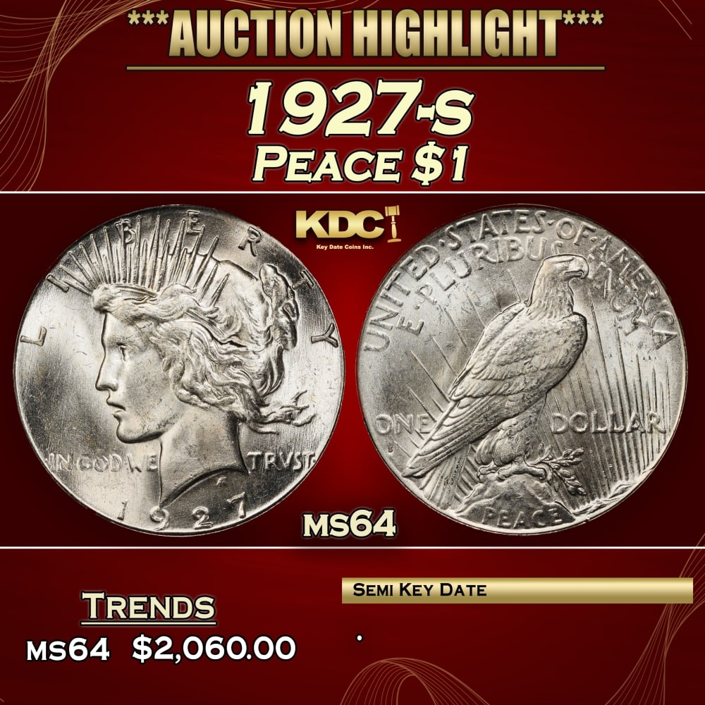 1927-s Peace Dollar $1 ms64 SEGS (1 of 4)