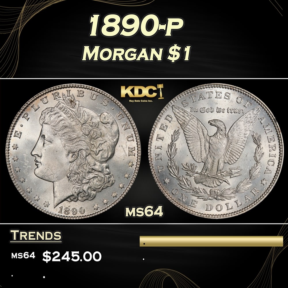 1890-p Morgan Dollar $1 Grades ms64 (1 of 3)