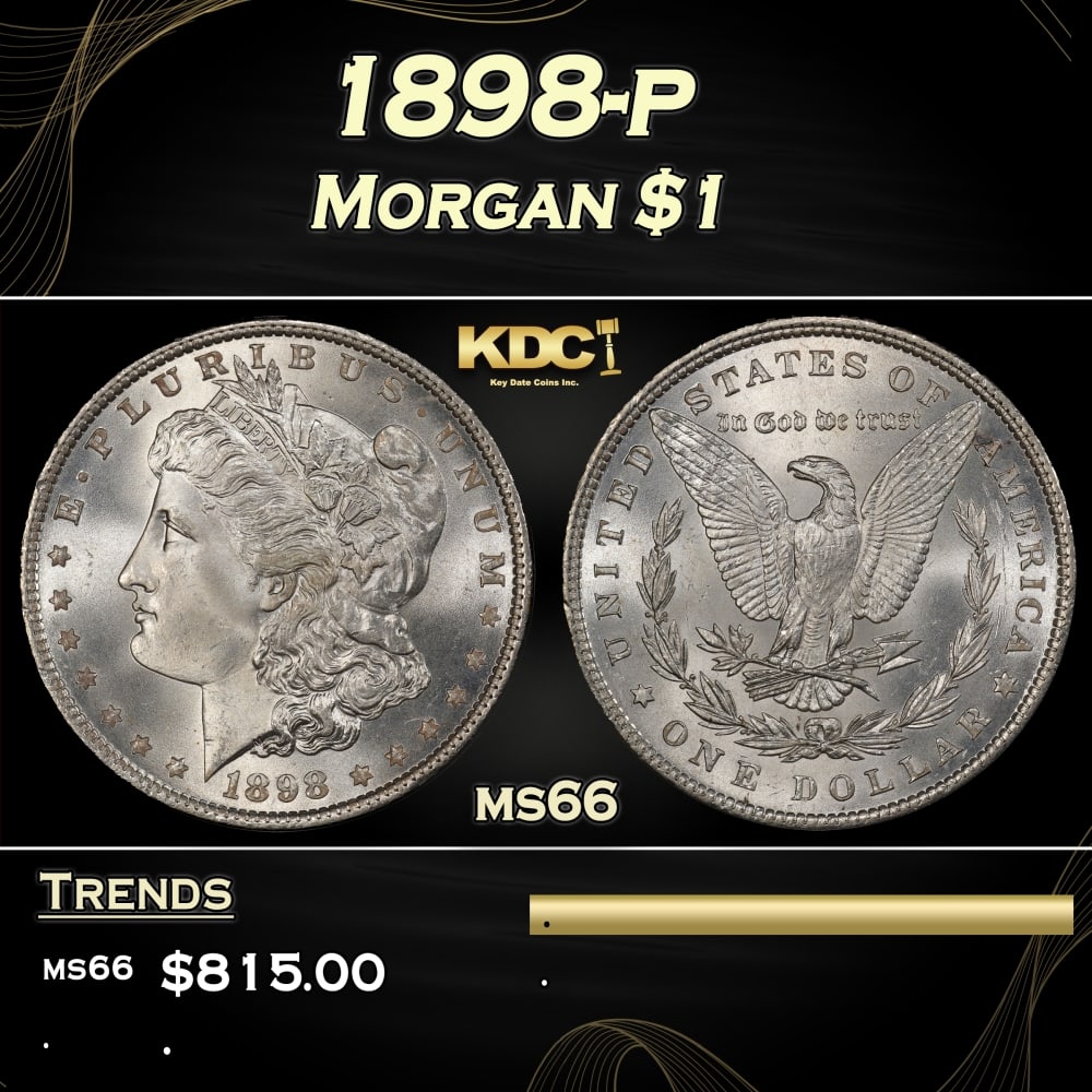 1898-p Morgan Dollar $1 Grades ms66 (1 of 3)