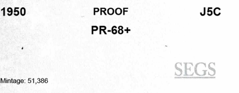 1950 Proof Jefferson Nickel Toned Near Top Pop 5c pr68+ SEGS: 1950 Toned Near Top Pop Jefferson Nickel 5c pr68+ SEGS. 0