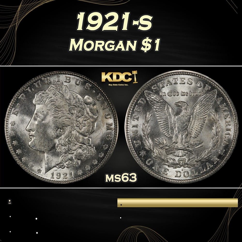 1921-s Morgan Dollar $1 Grades ms63 (1 of 3)