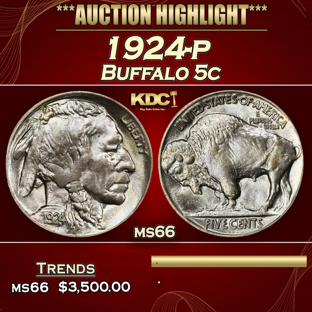 1924-p Buffalo Nickel 5c ms66 SEGS: 1924-p Buffalo Nickel 5c ms66 SEGS. 0