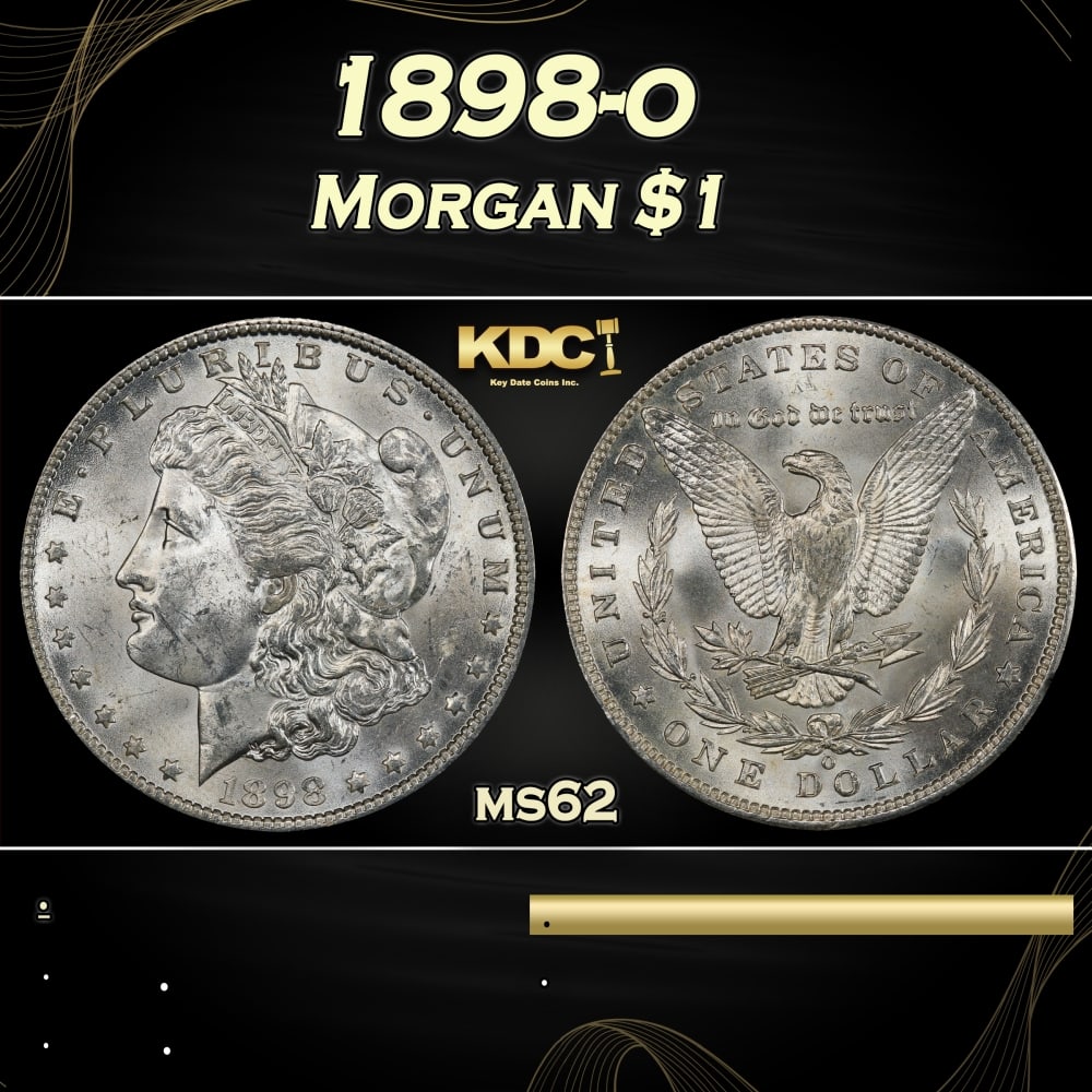 1898-o Morgan Dollar $1 Grades ms62: 1898-o Morgan Dollar $1 Grades ms62. 0