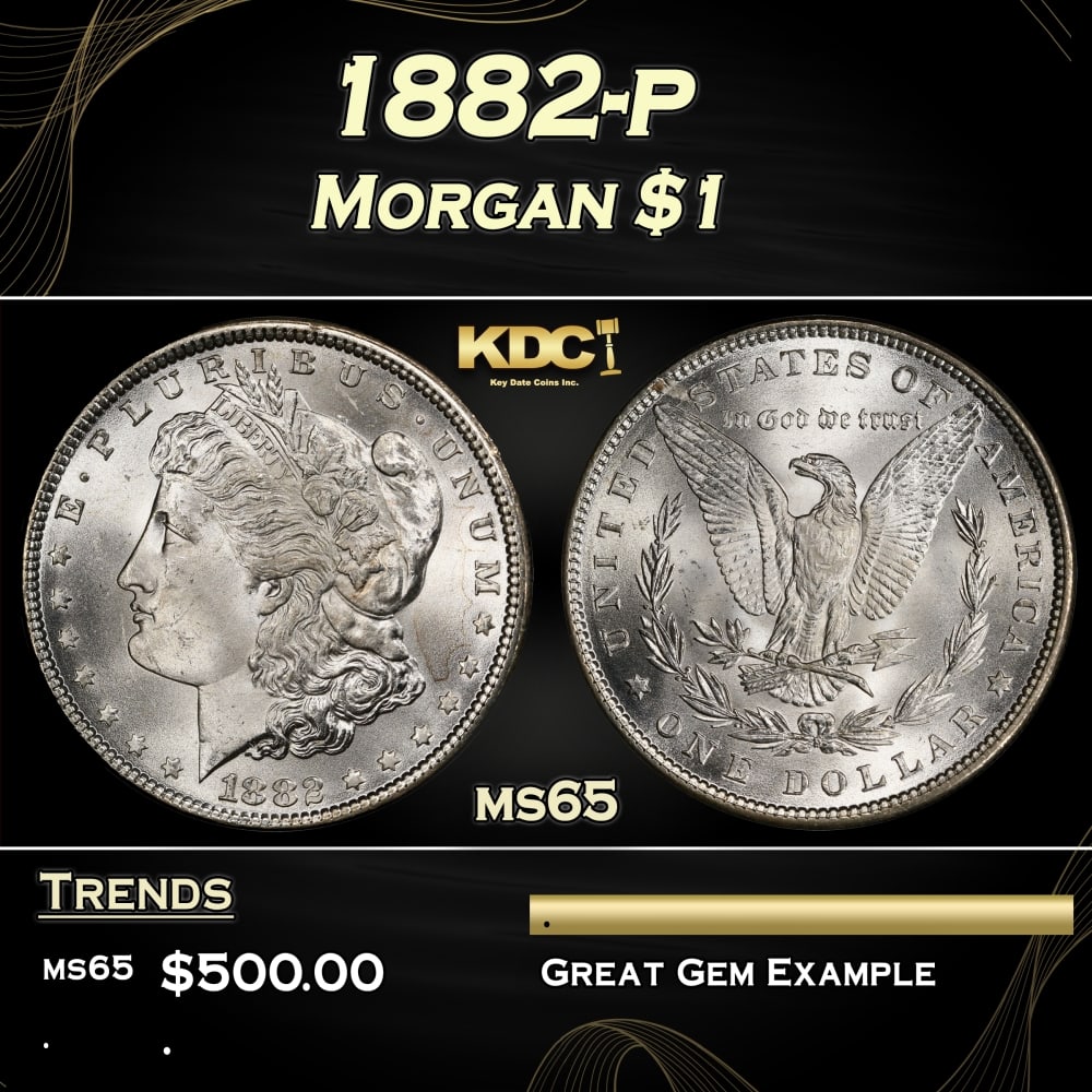 1882-p Morgan Dollar $1 Grades ms65: 1882-p Morgan Dollar $1 Grades ms65. 0