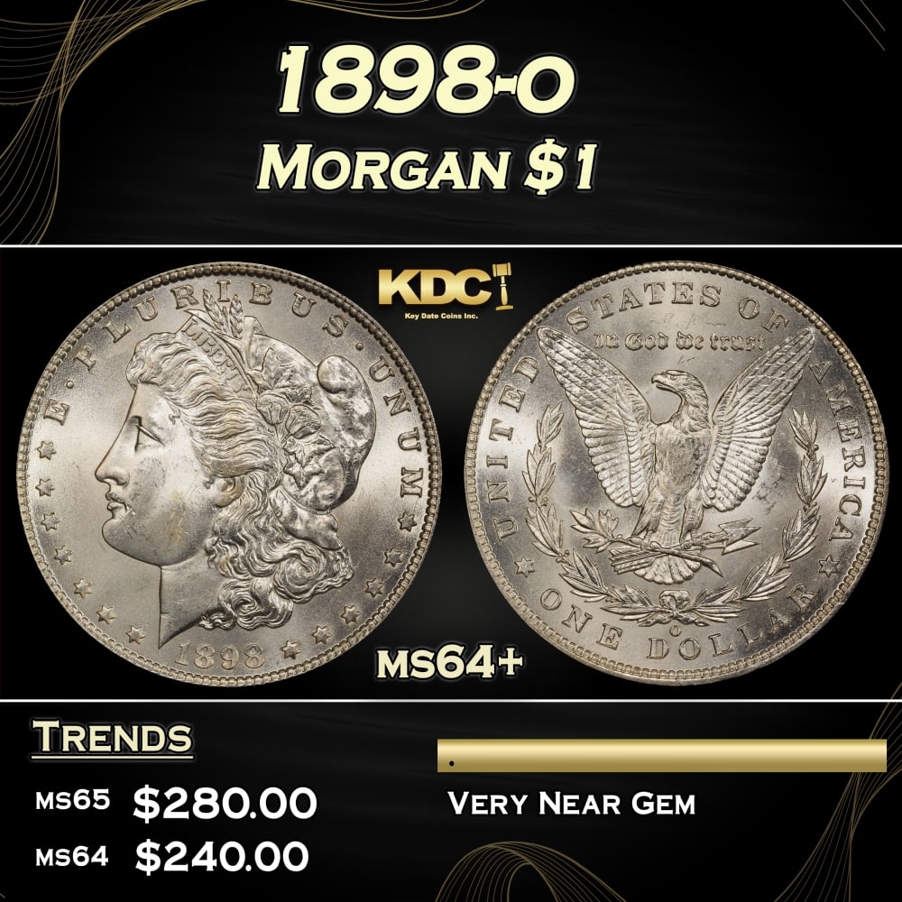 1898-o Morgan Dollar $1 Grades ms64+: 1898-o Morgan Dollar $1 Grades ms64+. 0