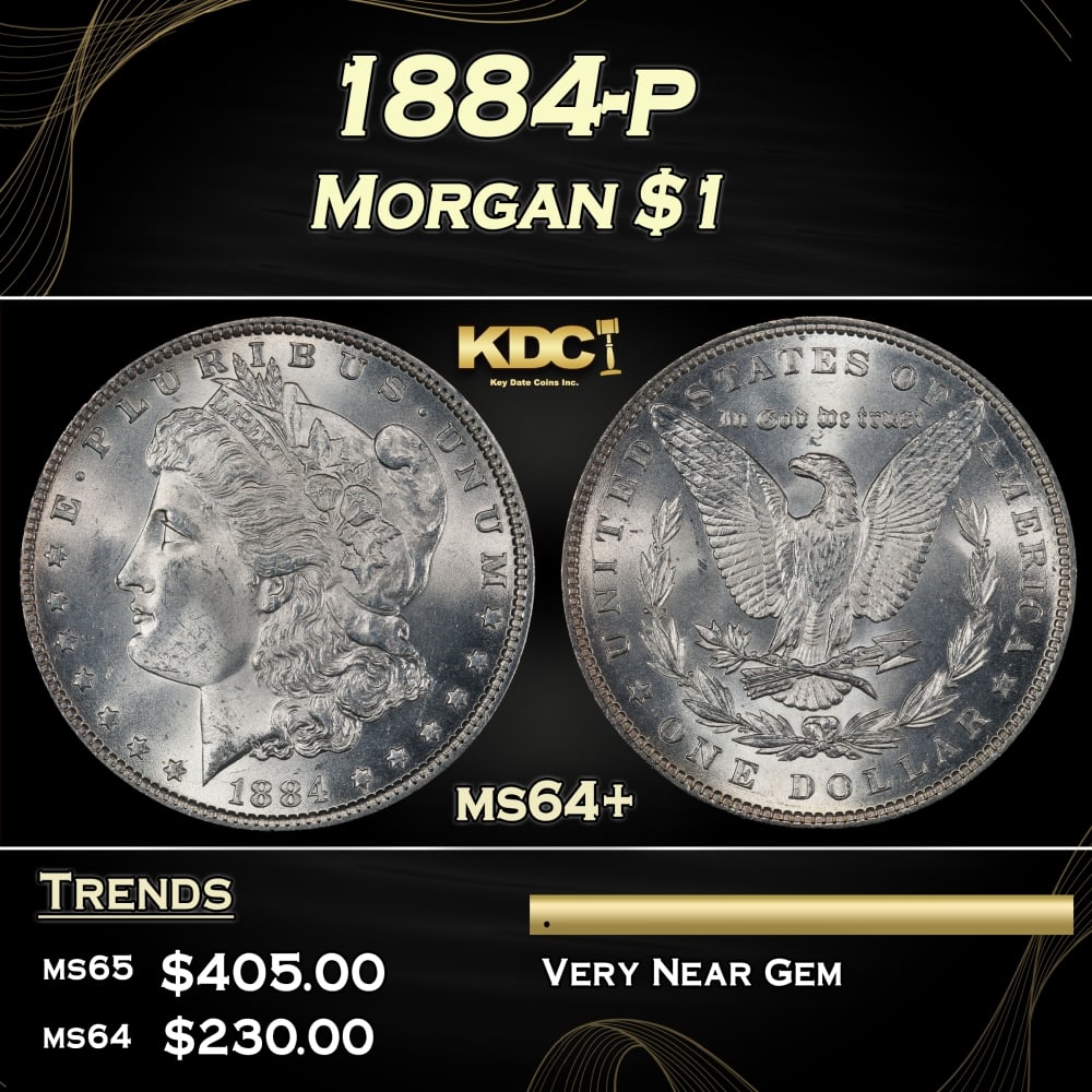 1884-p Morgan Dollar $1 Grades ms64+: 1884-p Morgan Dollar $1 Grades ms64+. 0