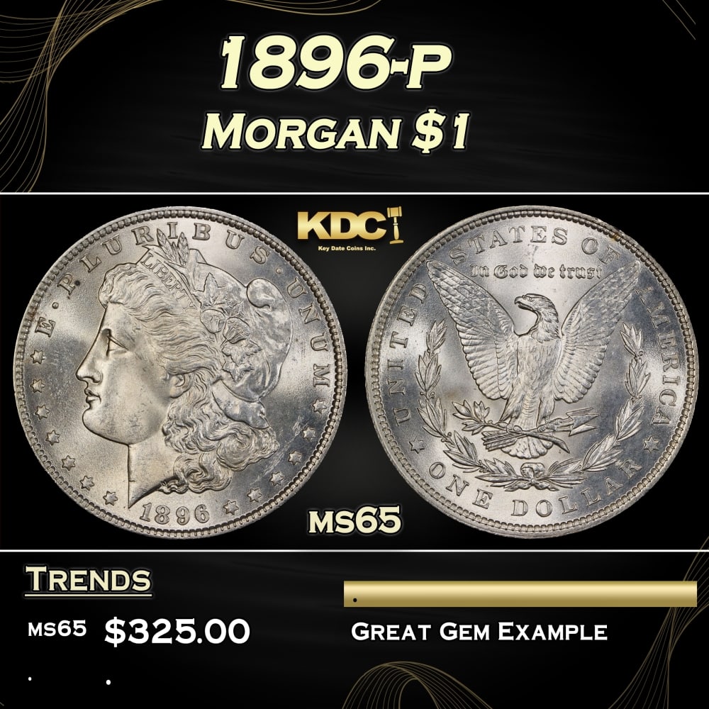 1896-p Morgan Dollar $1 Grades ms65: 1896-p Morgan Dollar $1 Grades ms65. 0