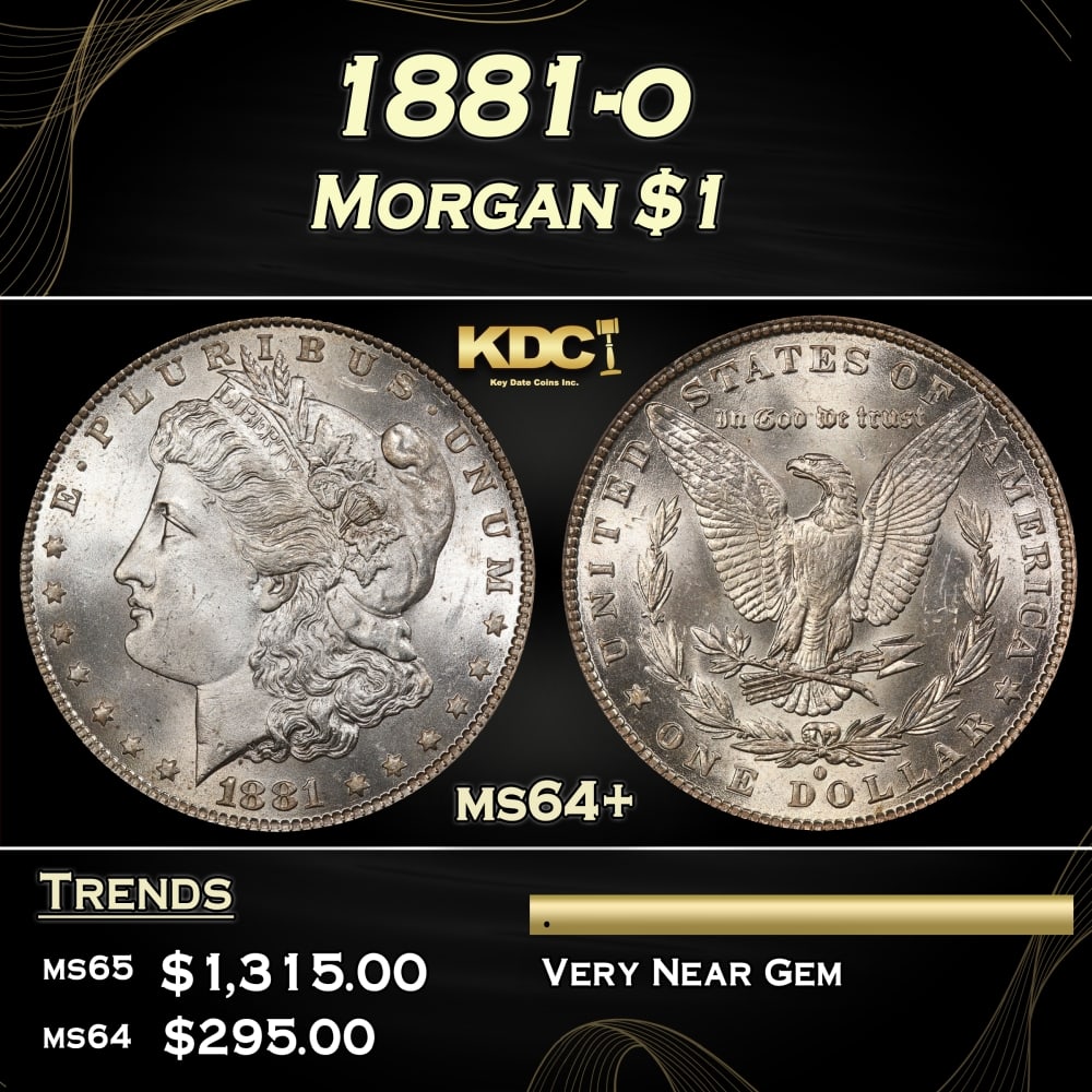 1881-o Morgan Dollar $1 Grades ms64+: 1881-o Morgan Dollar $1 Grades ms64+. 0