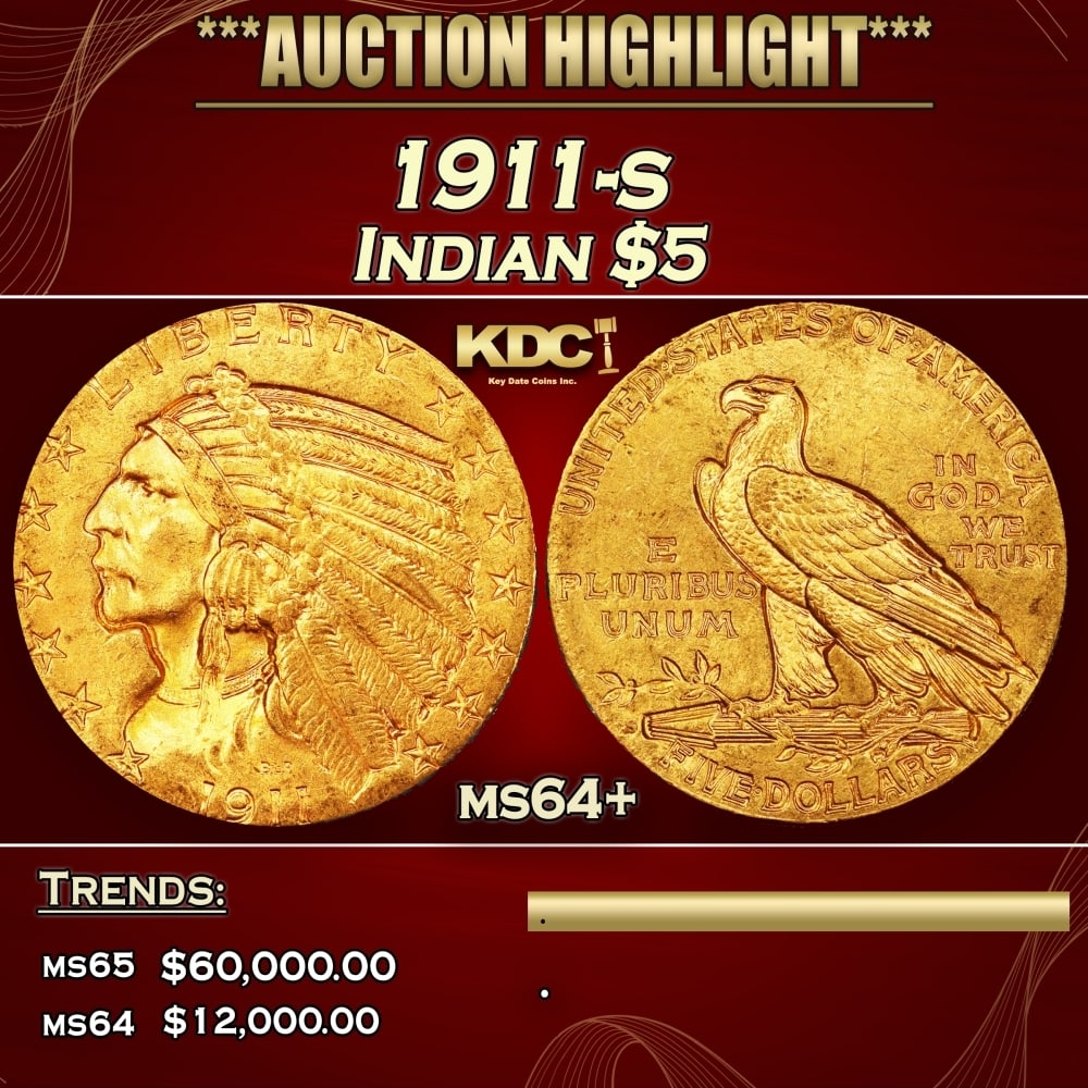 1911-s Gold Indian Half Eagle $5 ms64+ SEGS (1 of 4)