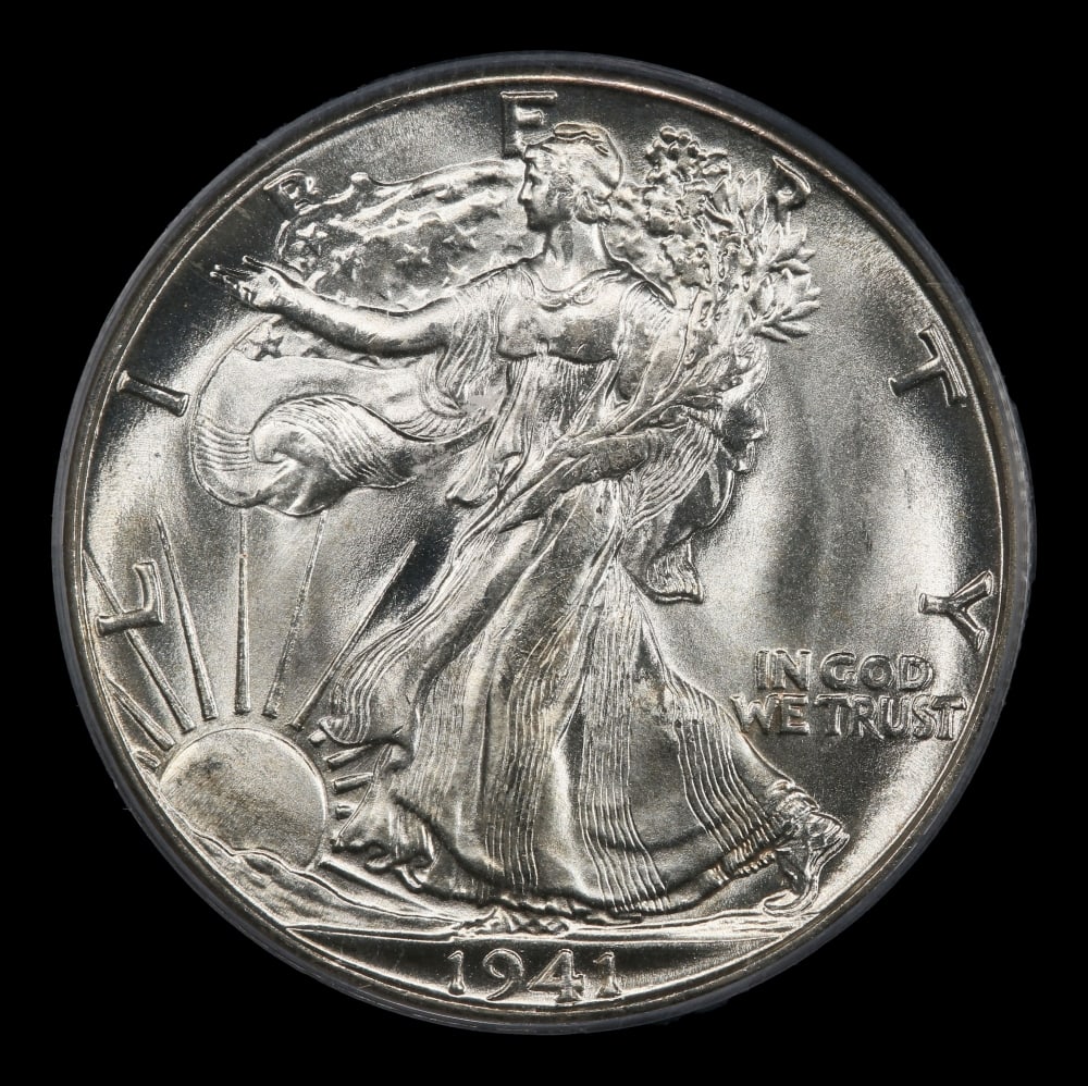 1941-d Walking Liberty Half Dollar 50c Grades ms66 - 2