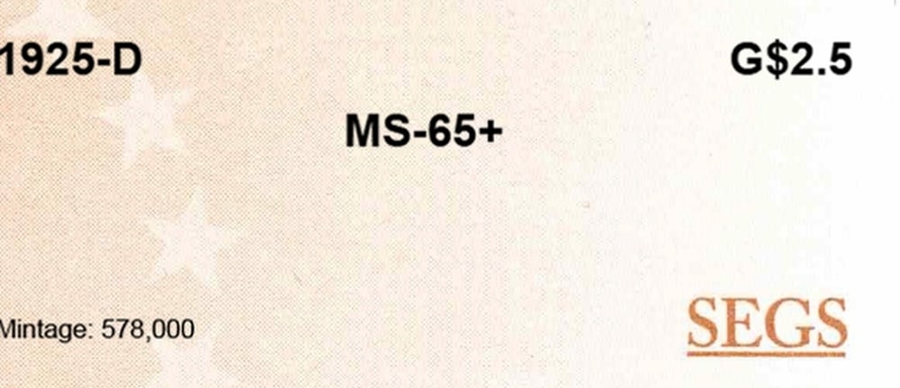 1925-d Gold Indian Quarter Eagle $2 1/2 ms65+ SEGS - 4
