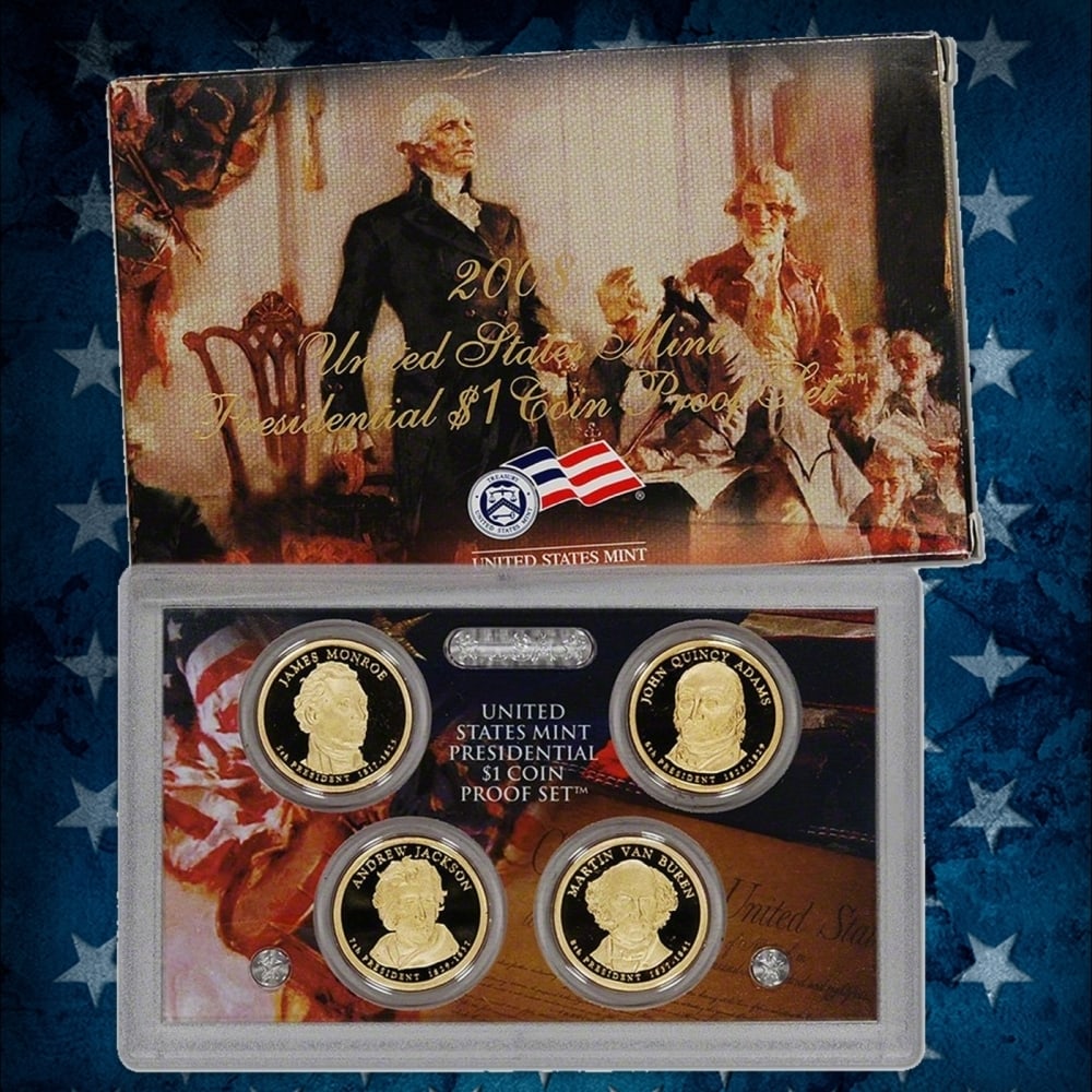 2007-2009 Presidential Dollar Proof Sets First 3 Years, 12 Coins In Original Government Packaging - 3