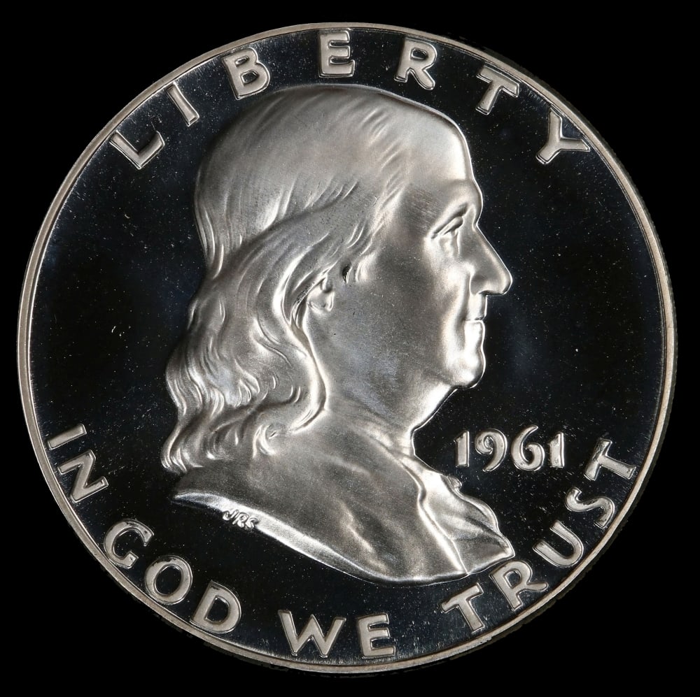 1961 Proof Franklin Half Dollar Near Top Pop! 50c pr68+ DCAM SEGS - 2