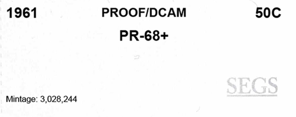 1961 Proof Franklin Half Dollar Near Top Pop! 50c pr68+ DCAM SEGS - 4