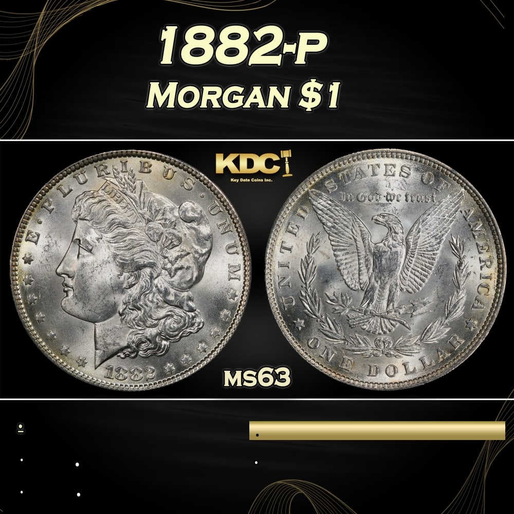 1882-p Morgan Dollar $1 Grades ms63: 1882-p Morgan Dollar $1 Grades ms63. 0