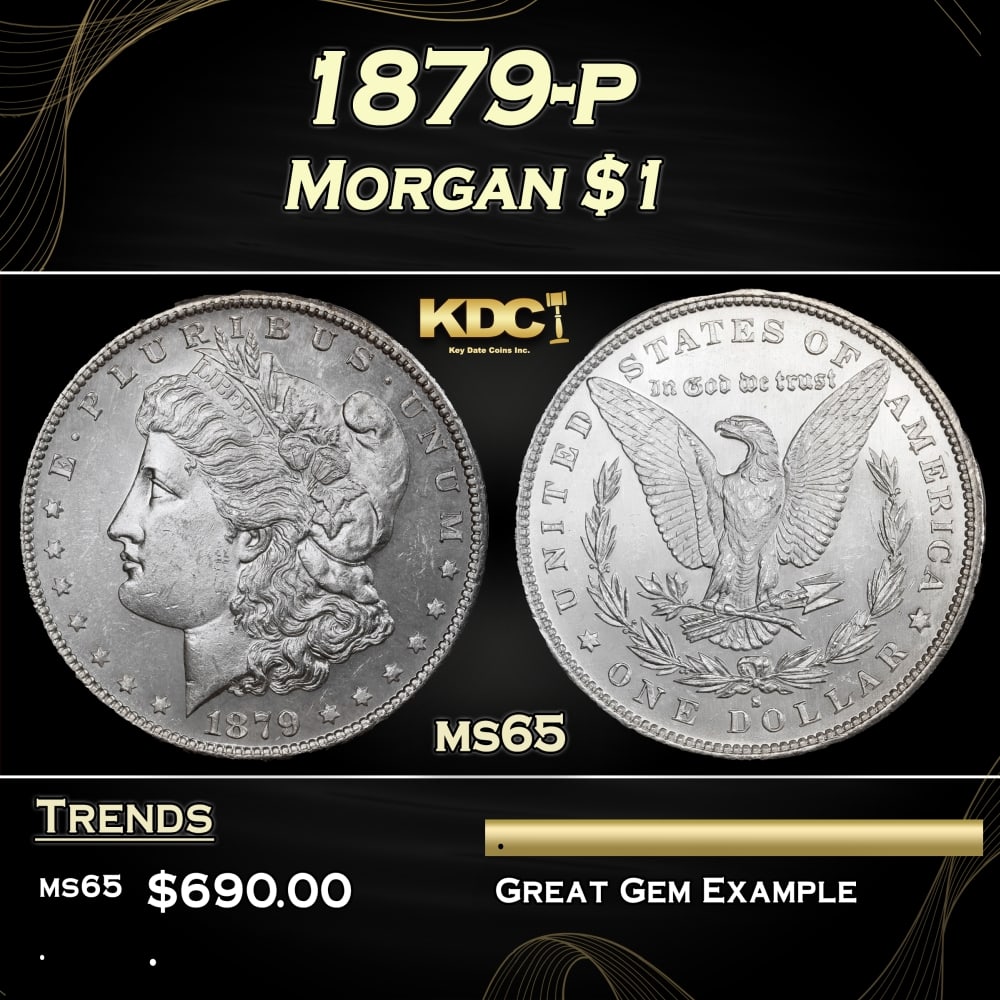 1879-p Morgan Dollar $1 Grades ms65: 1879-p Morgan Dollar $1 Grades ms65. 0