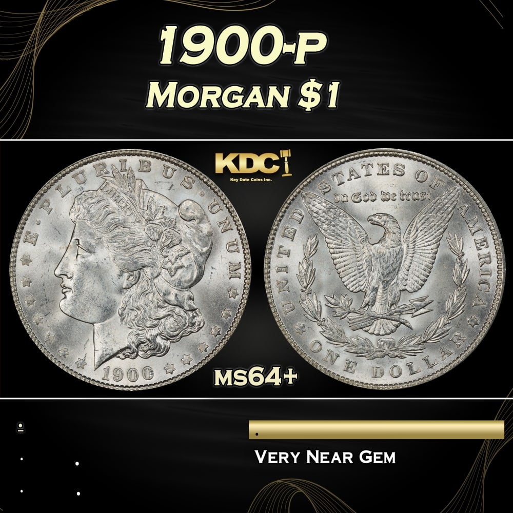 1900-p Morgan Dollar $1 Grades ms64+ (1 of 3)