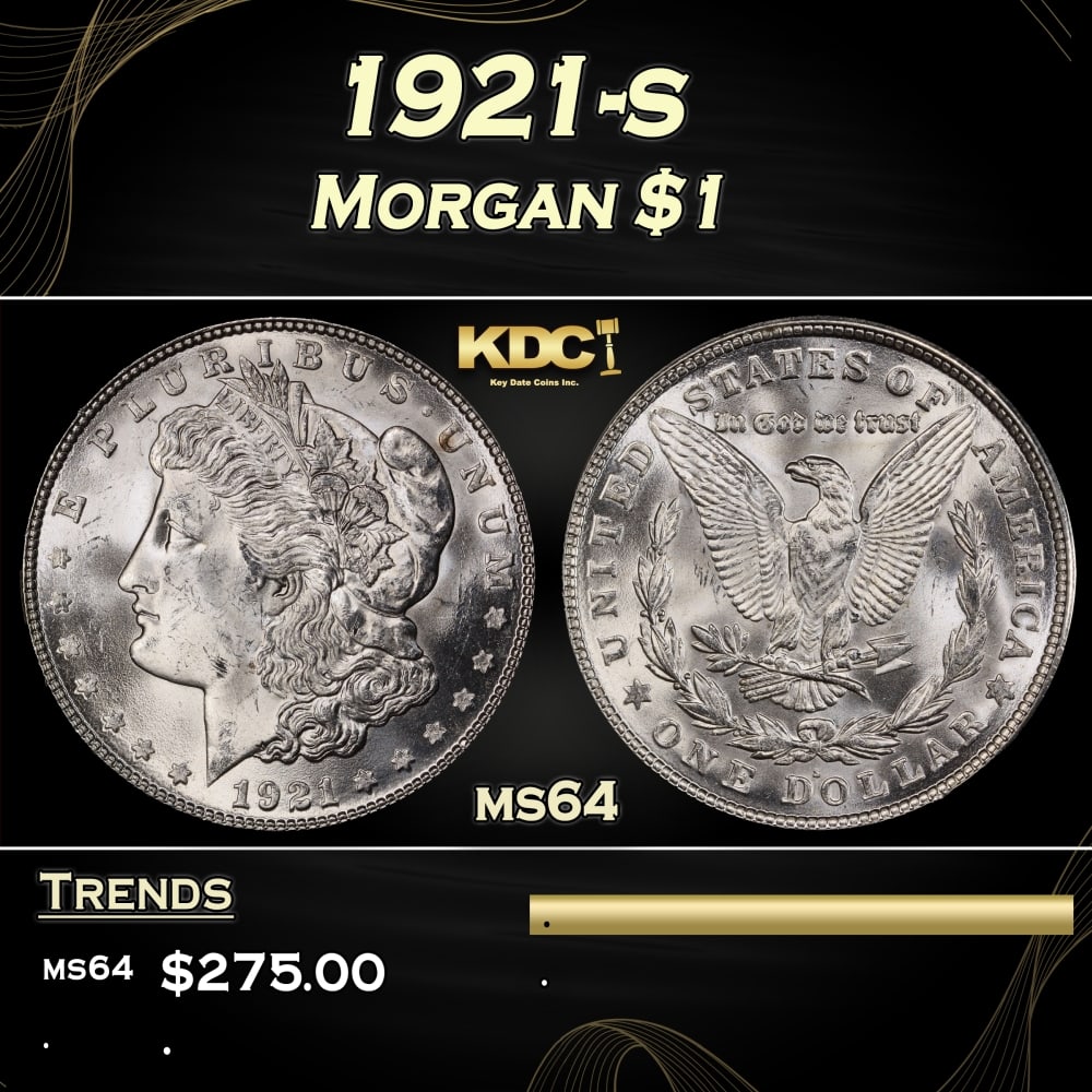 1921-s Morgan Dollar $1 Grades ms64 (1 of 3)