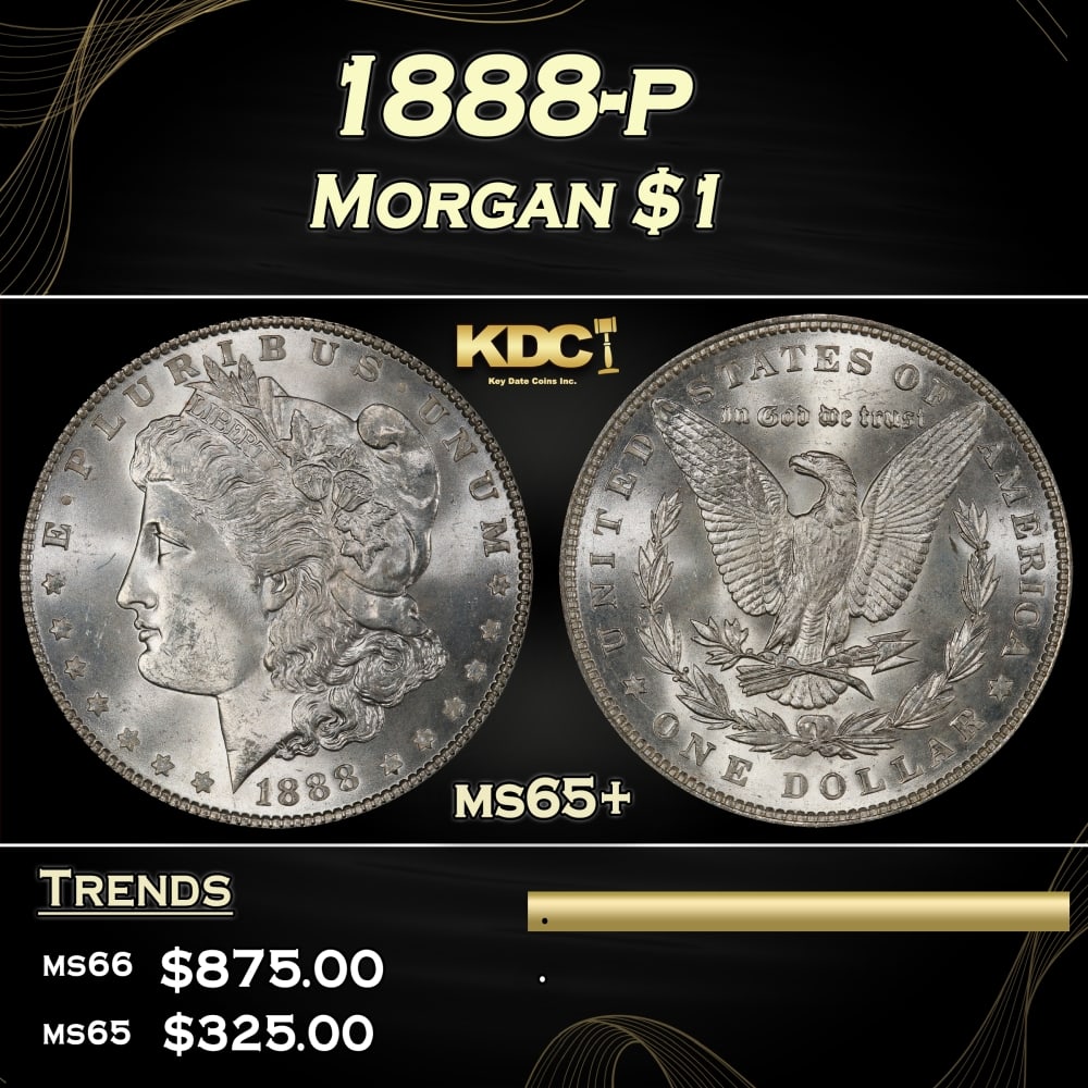 1888-p Morgan Dollar $1 Grades ms65+: 1888-p Morgan Dollar $1 Grades ms65+. 0