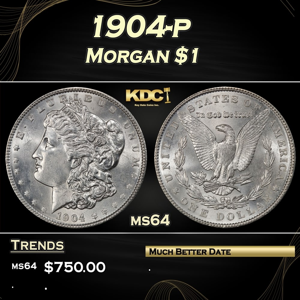 1904-p Morgan Dollar $1 Grades ms64 (1 of 3)