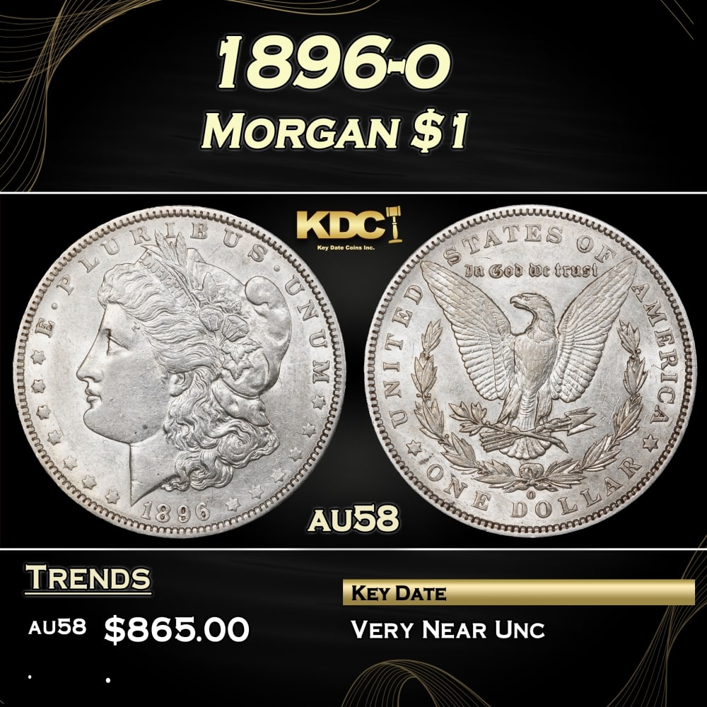 1896-o Morgan Dollar $1 Grades au58: 1896-o Morgan Dollar $1 Grades au58. 0