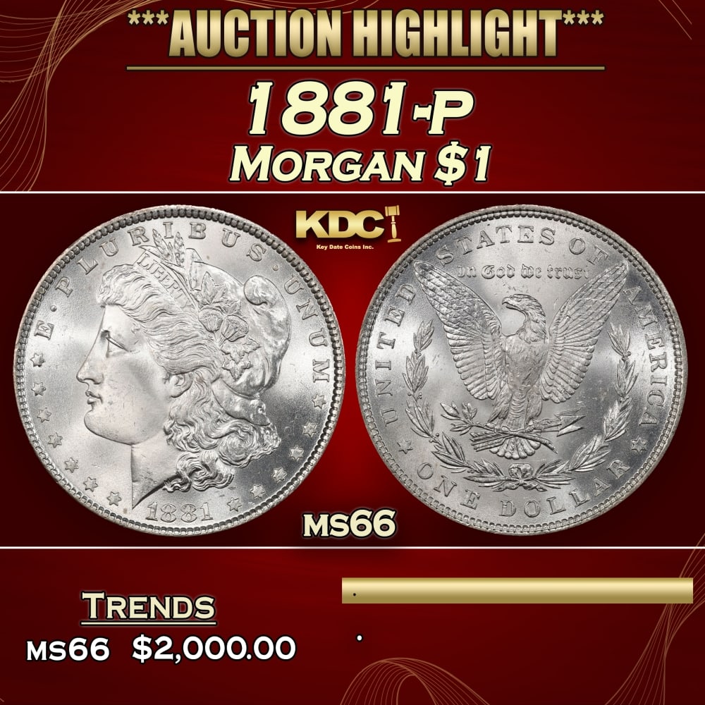 1881-p Morgan Dollar $1 ms66 SEGS: 1881-p Morgan Dollar $1 ms66 SEGS. 0