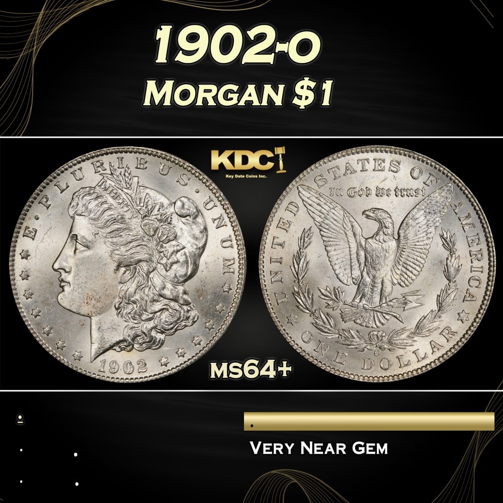 1902-o Morgan Dollar $1 Grades ms64+ (1 of 3)