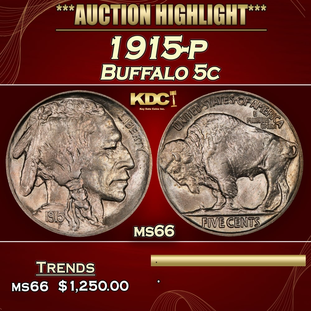 1915-p Buffalo Nickel 5c ms66 SEGS: 1915-p Buffalo Nickel 5c ms66 SEGS. 0